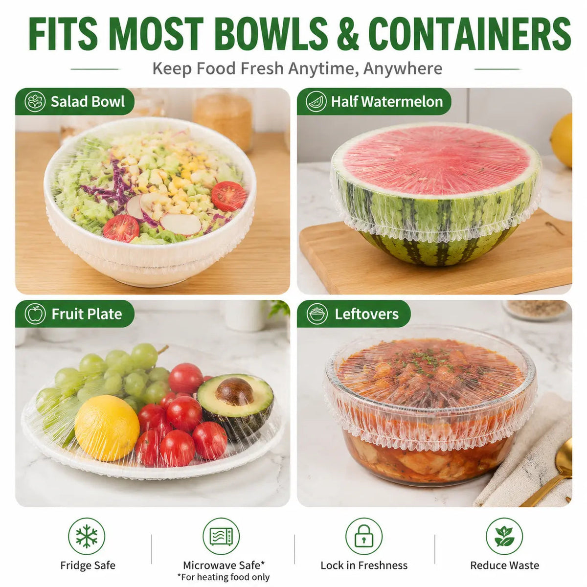 🔥 200PCS Disposable Stretch Food Covers for Bowls & Plates