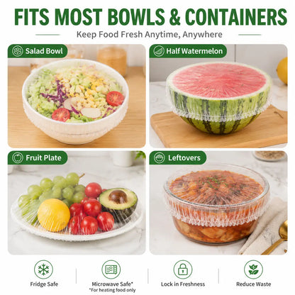 🔥 200PCS Disposable Stretch Food Covers for Bowls & Plates
