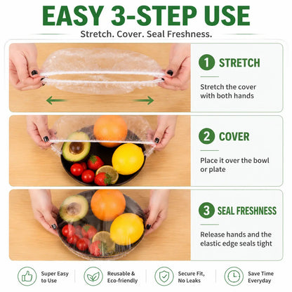 🔥 200PCS Disposable Stretch Food Covers for Bowls & Plates