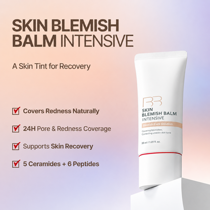 Skin Blemish Balm Intensive | Skin Tint for Recovery | 5 Ceramides & 6 Peptides | Buildable Tone-Up Coverage | Korean BB Cream