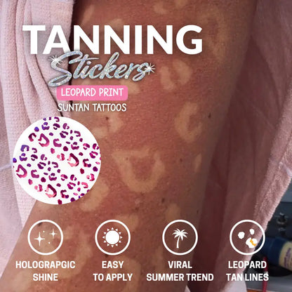 Holographic Tanning Stickers | Suntan Sticker Tattoo Pack | Colorful Body Decals | Create Unique Whimsy Tan Lines