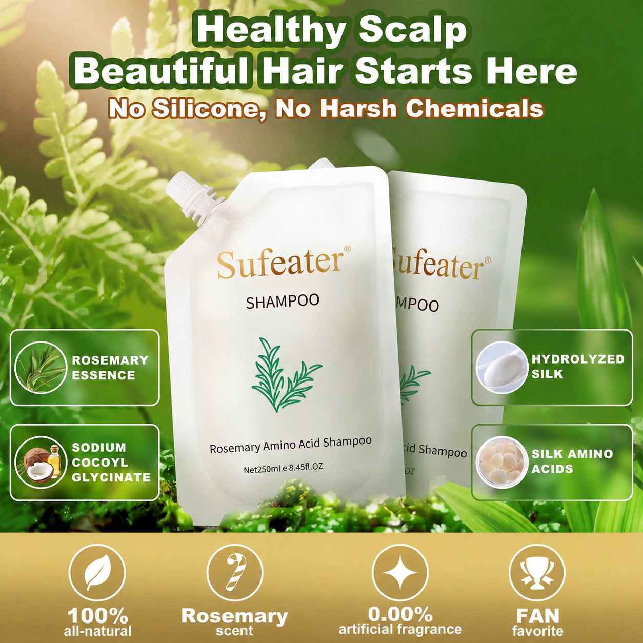 Sufeater®Rosemary&amp;Anti-Hair Fall HairLoss Treatment Shampoo