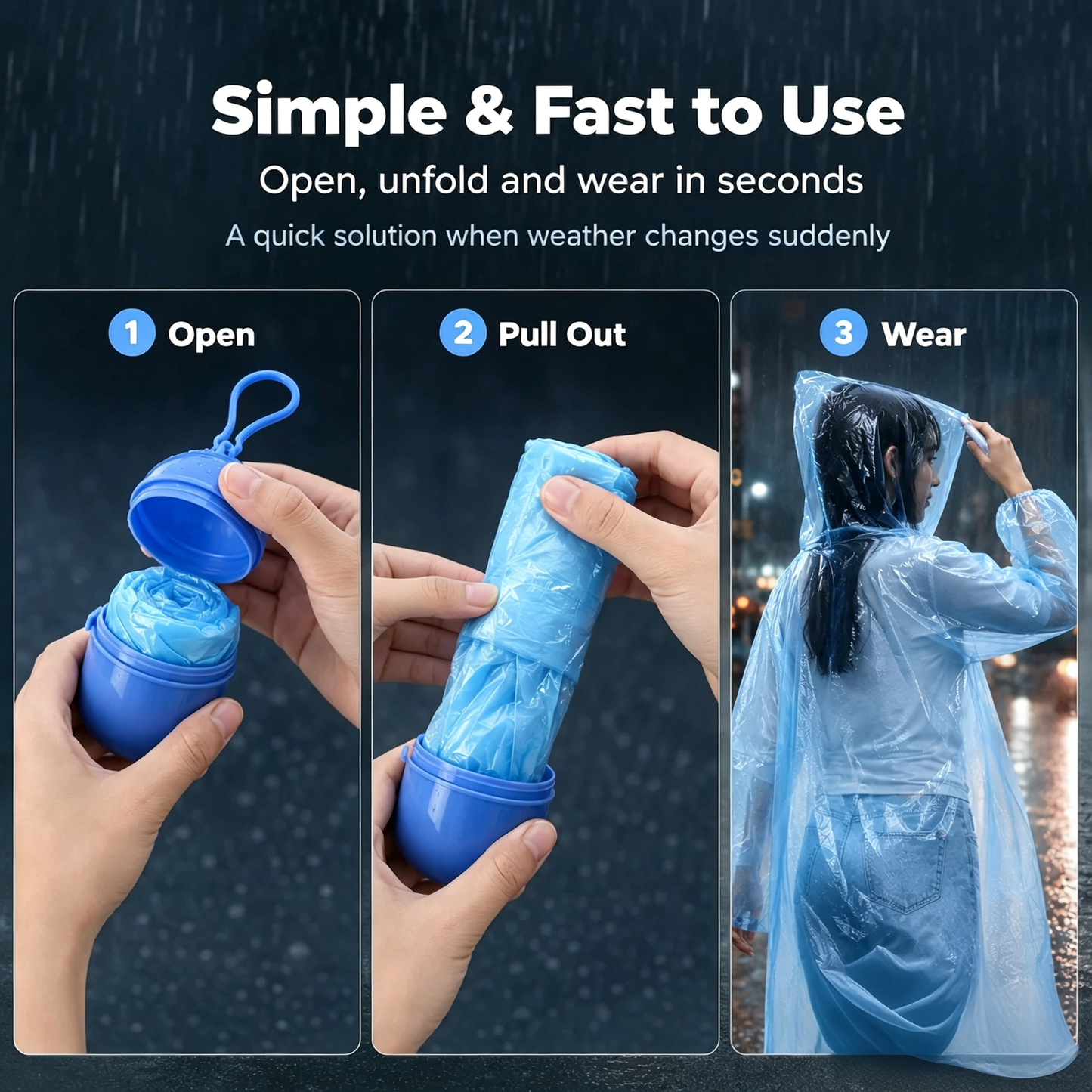 🌧️ Pocket-Size Disposable Raincoat for Unexpected Showers