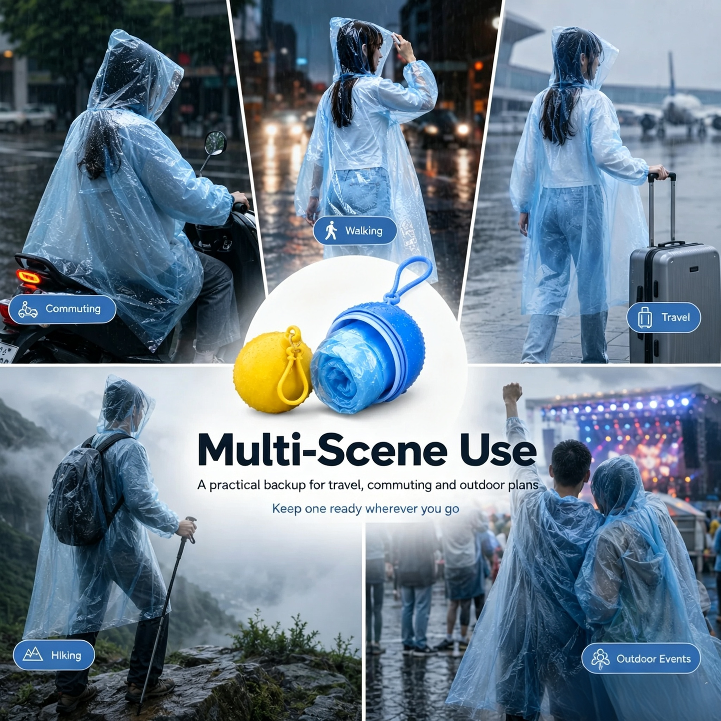 🌧️ Pocket-Size Disposable Raincoat for Unexpected Showers