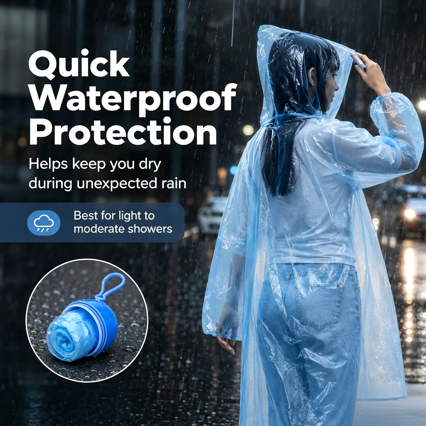 🌧️ Pocket-Size Disposable Raincoat for Unexpected Showers