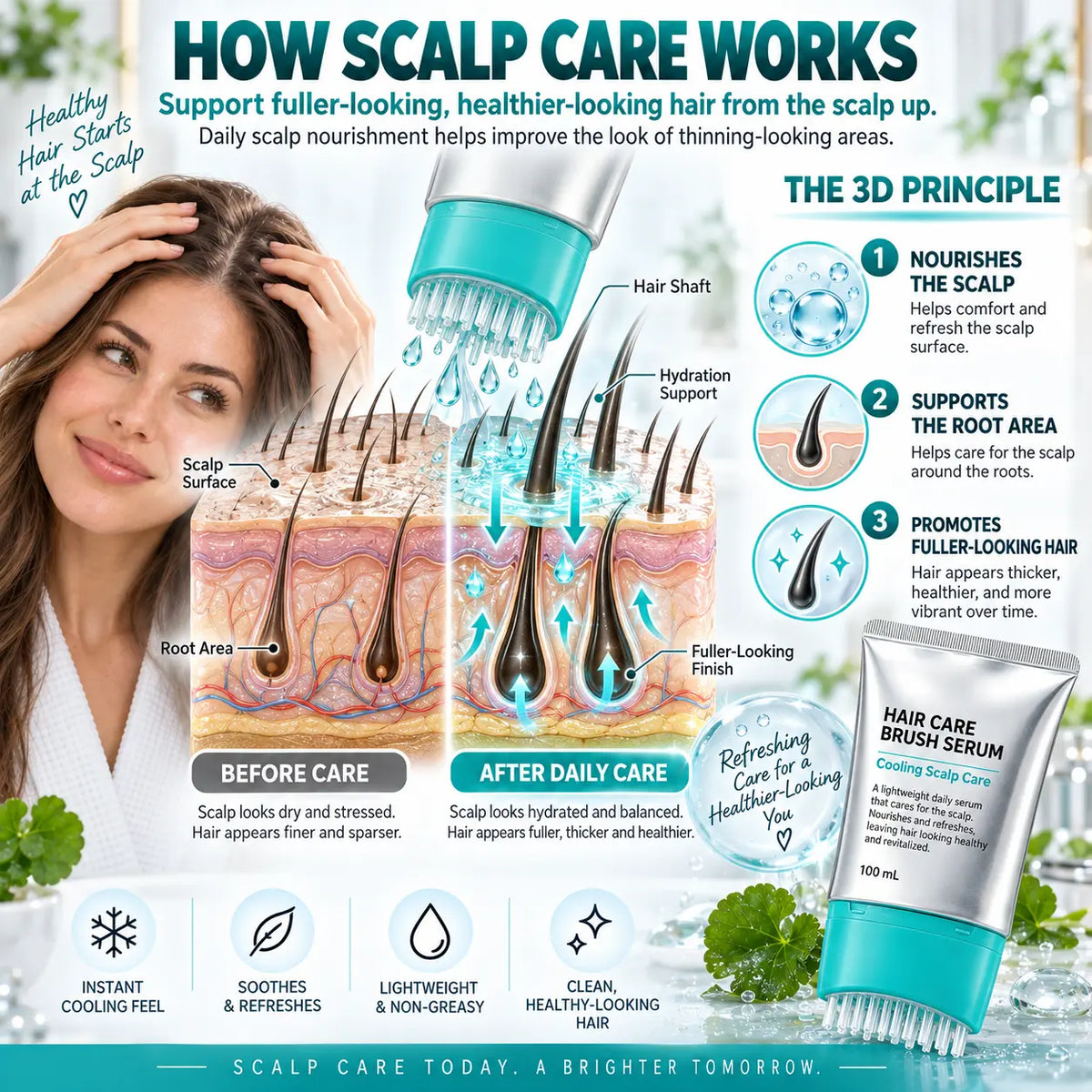 💆🌱 Root Boost Hair Growth Serum Brush