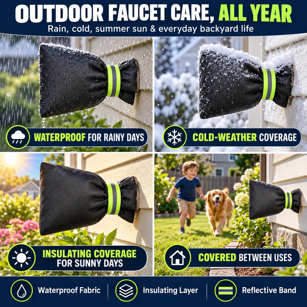 🚰🧤 All-Weather Outdoor Faucet Cover