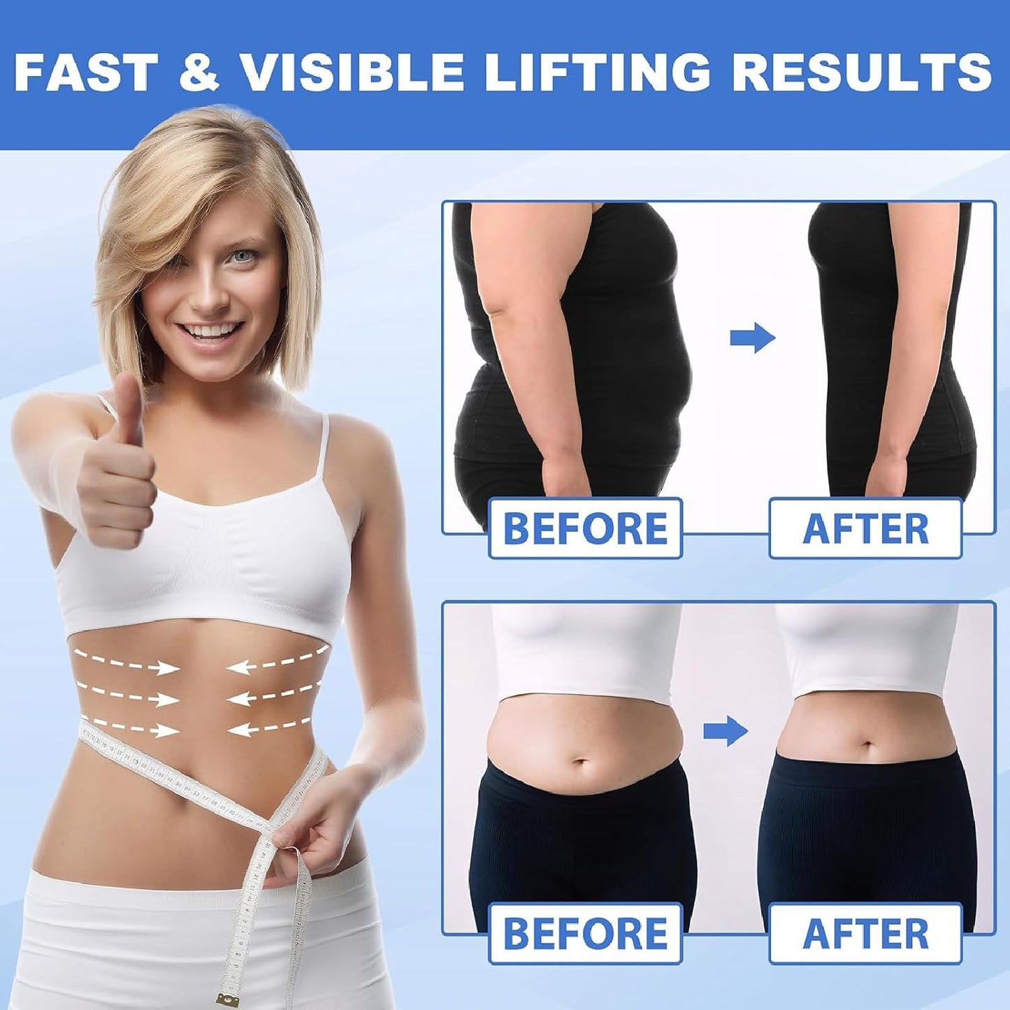 10PCS Body Lifting Patches for Legs/Abdomen/Buttocks & Arms Skin Tightening Waterproof