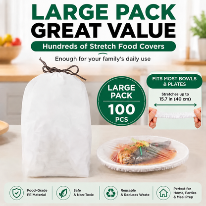 🔥 200PCS Disposable Stretch Food Covers for Bowls & Plates