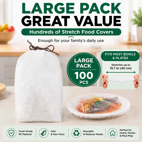 🔥 200PCS Disposable Stretch Food Covers for Bowls & Plates