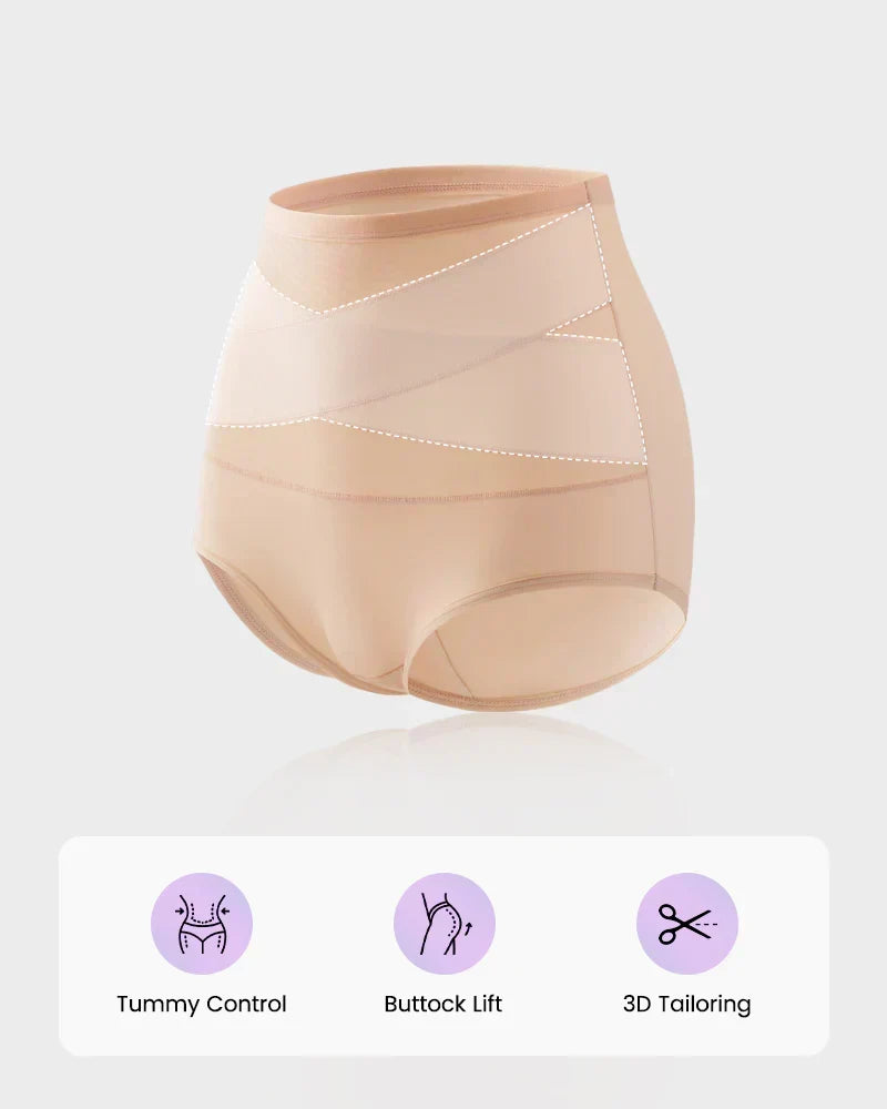 🌸Last Day-Buy 1 Get 1 Packs✨Plus-Size High-Waist Cross Tummy Control Panties