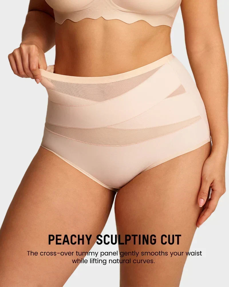 🌸Last Day-Buy 1 Get 1 Packs✨Plus-Size High-Waist Cross Tummy Control Panties
