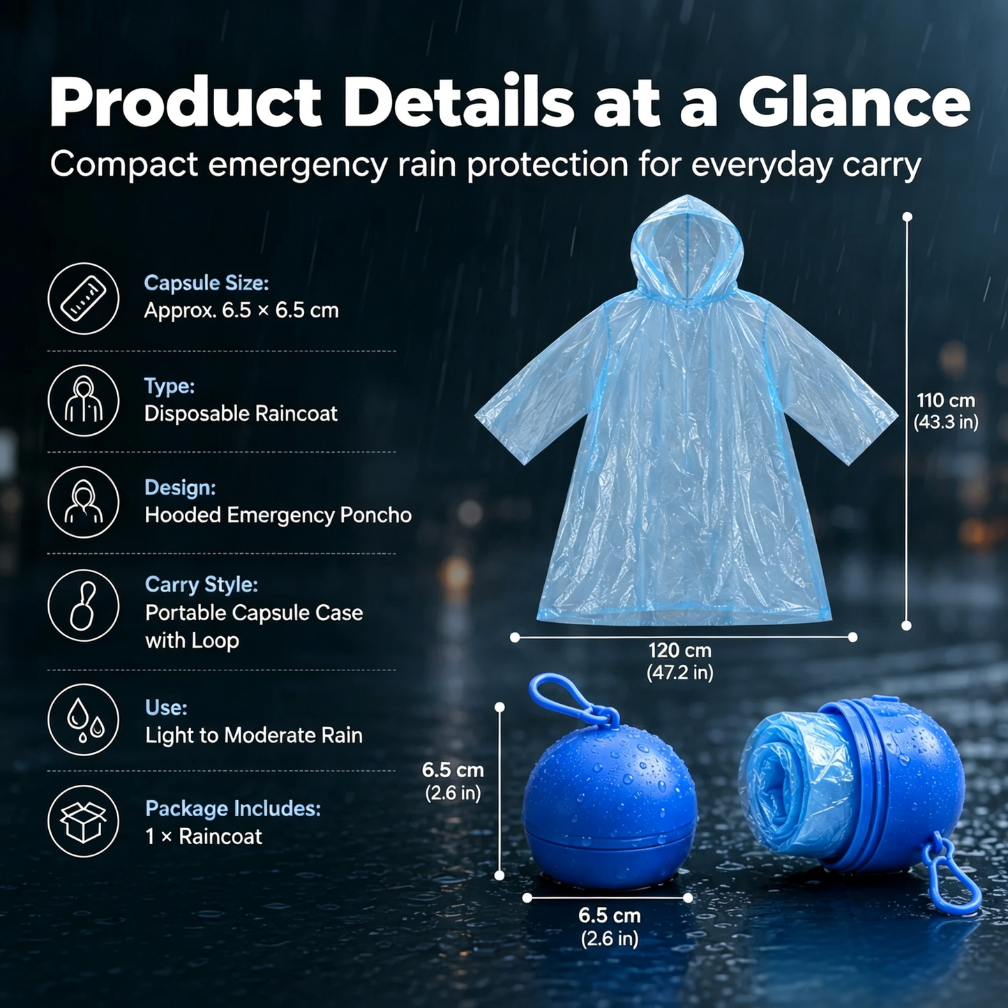 🌧️ Pocket-Size Disposable Raincoat for Unexpected Showers