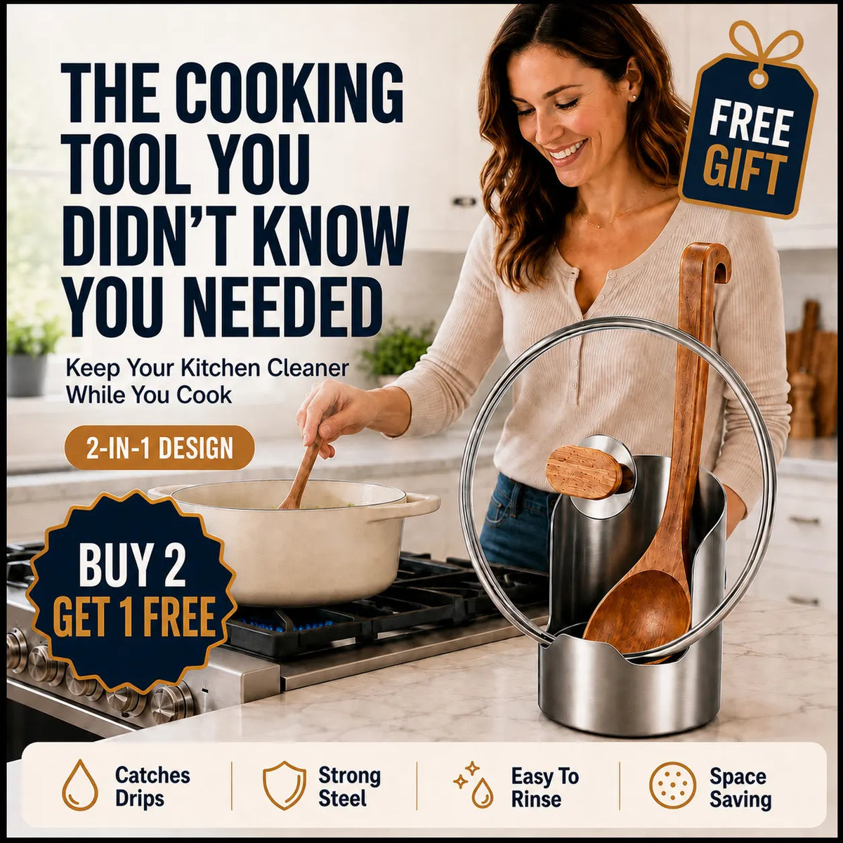Free Gift 🎁 🍽️ Premium Stainless Steel Kitchen Counter Organizer