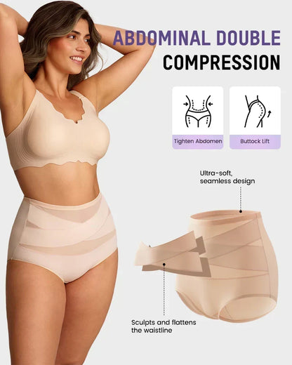 🌸Last Day-Buy 1 Get 1 Packs✨Plus-Size High-Waist Cross Tummy Control Panties