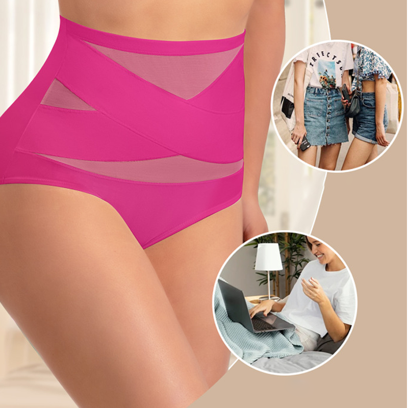 🌸Last Day-Buy 1 Get 1 Packs✨Plus-Size High-Waist Cross Tummy Control Panties