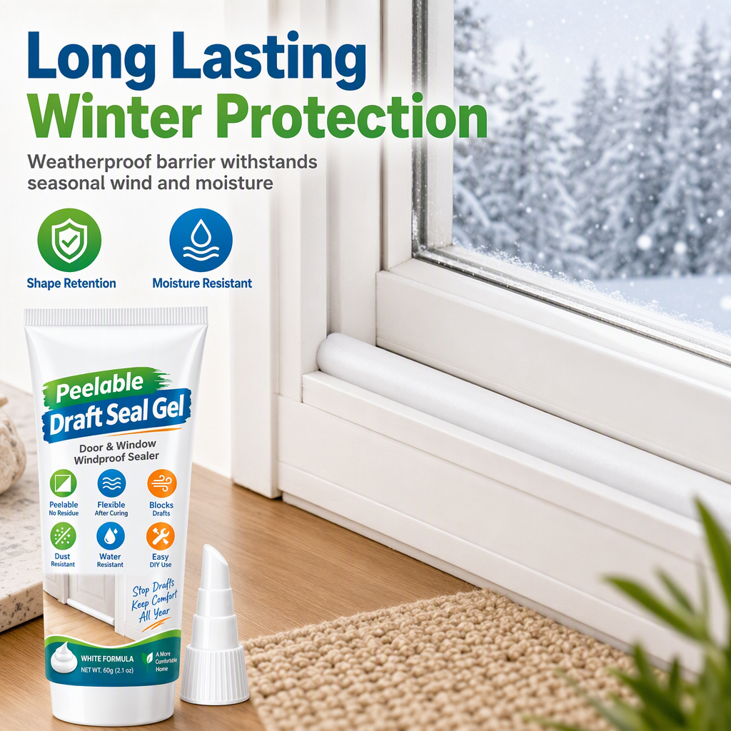White Peelable Window and Door Gap Sealant Windproof Draft Stopper with Plastic Scraper