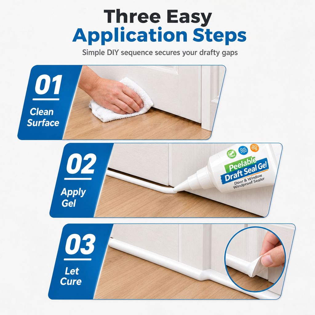 White Peelable Window and Door Gap Sealant Windproof Draft Stopper with Plastic Scraper